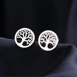 🍏50% OFF/3+...Tree Of Life Stud Earrings (Silver)